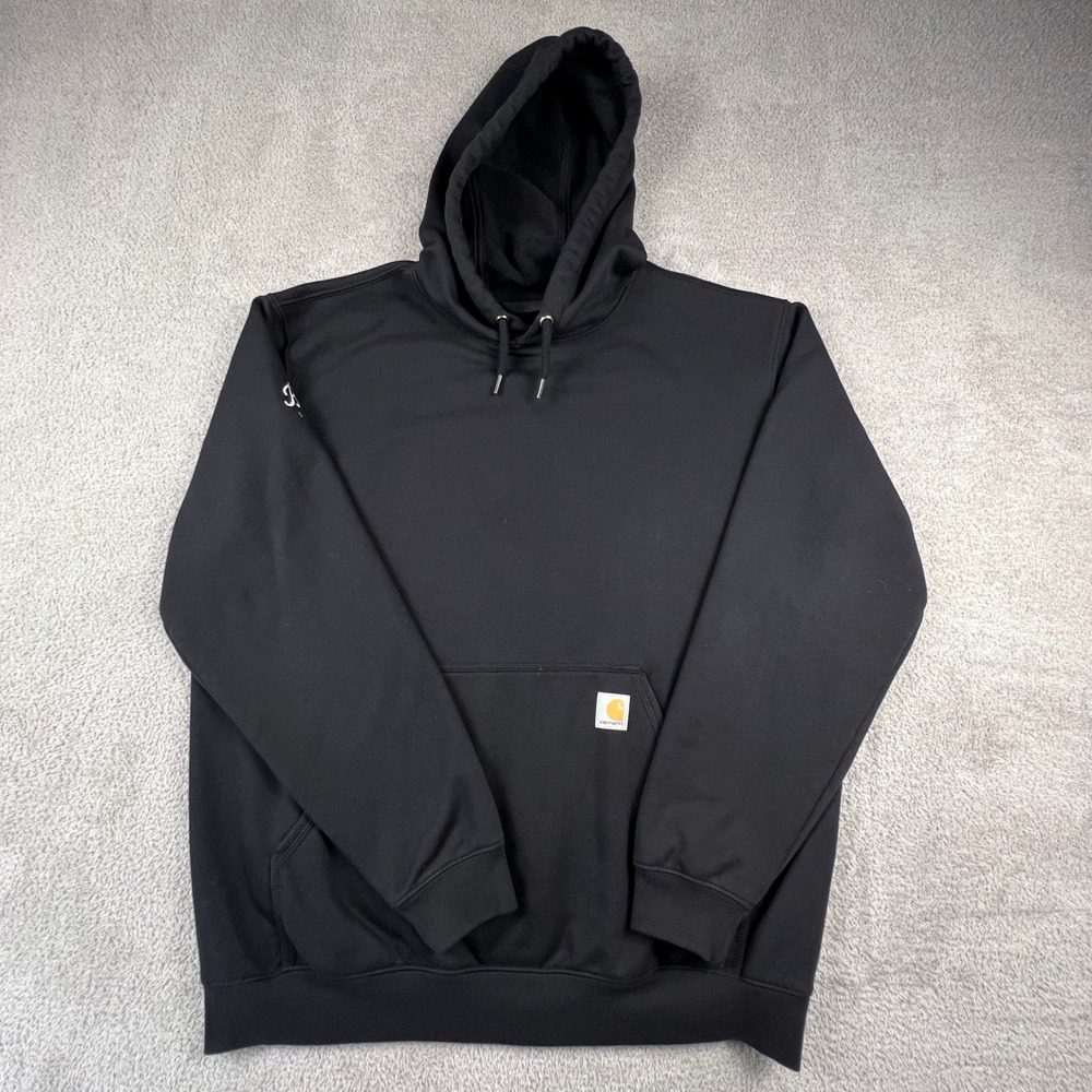 Carhartt Hoodie Mens‎ Large Black Loose Fit K121 BLK Bell Since 1909 Sweatshirt